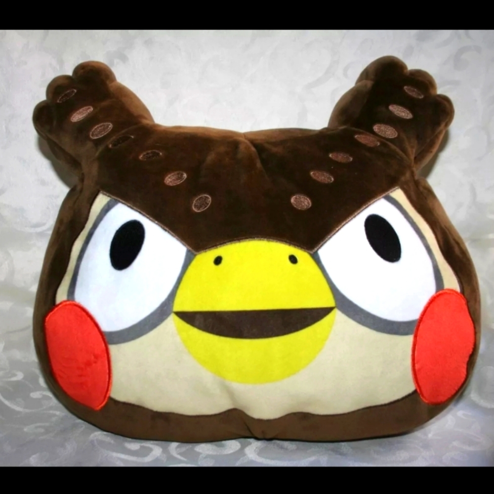 Nintendo Animal Crossing Club Mocchi-Mocchi Plush Head Pillow Blathers TOMY NWT